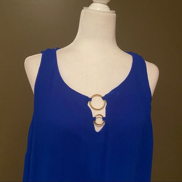 Tacera Blue Sleeveless Dress Plus Size 1X - Picture 3 of 9